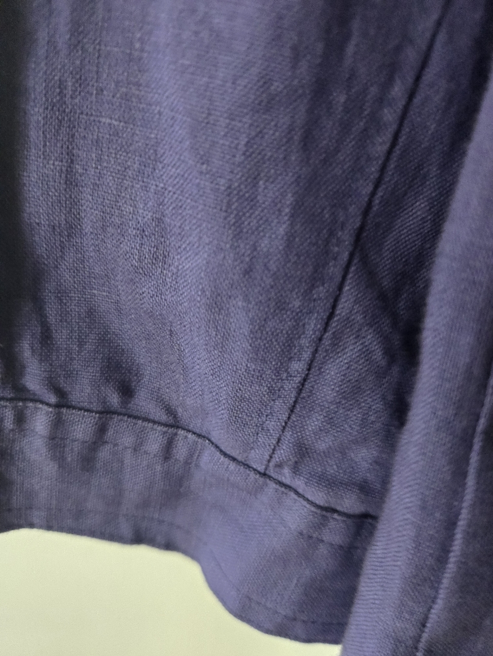 Purple Button-Front Linen Jacket Shirt Eileen Fisher Xs 3/4 Sleeves - Picture 9 of 10